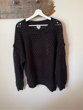 Urban Outfitters Black Summer Open Knit Sweater